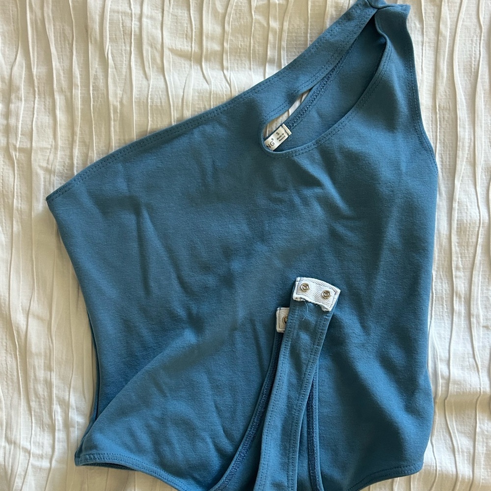 Timing One-Shoulder Teal Bodysuit